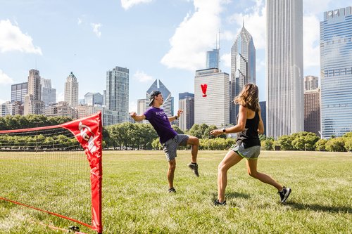 Kickit | The Original Birdie Soccer Trainer | Play Outdoors, Indoors or Backyard, Beach or Tailgate (Red)