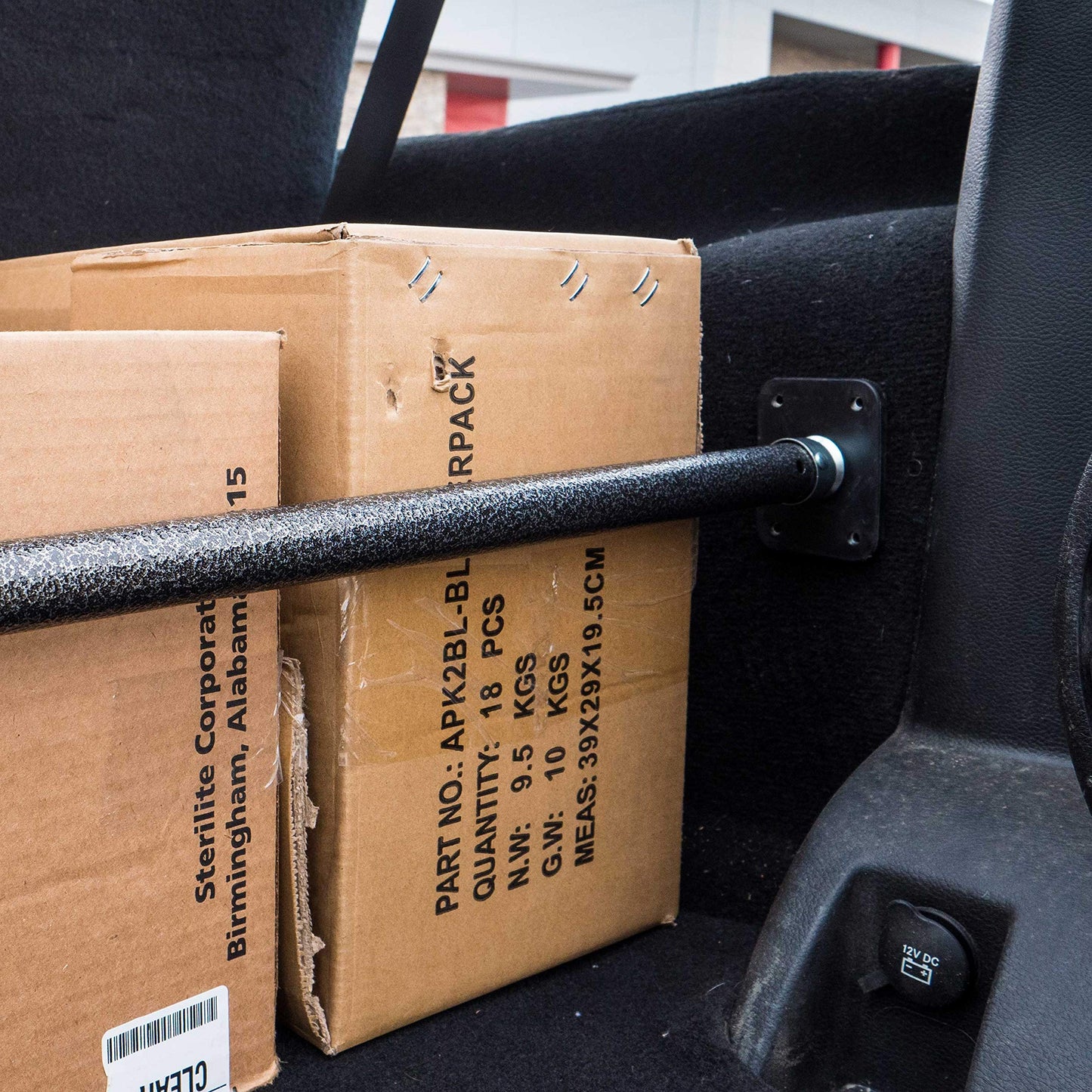 US Cargo Control Ratcheting Cargo Bar for Pickup Truck Bed, 40" to 70" Adjustable Load Locks for Pickup Trucks, SUV, Minivan, and Small Trailers, Truck Bed Divider with Rubber Non-Slip Pads