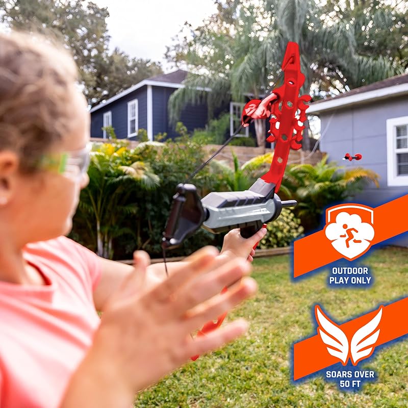 NERF Rip Rocket Bow & Arrow Set for Kids – 4 Foam Arrows, Indoor/Outdoor