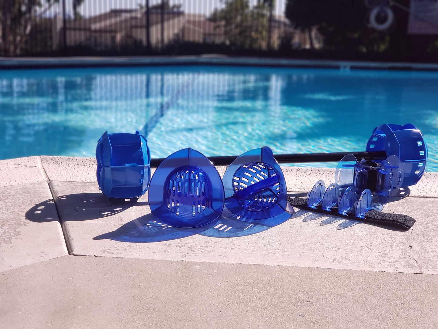 Hydrorevolution Ultimate Pool Exercise Bundle | High Resistance Water Weights | Water Exercise Equipment | Aqualogix Blue Bells, Fins & Aquastrength Barbell | Quick Start Guide