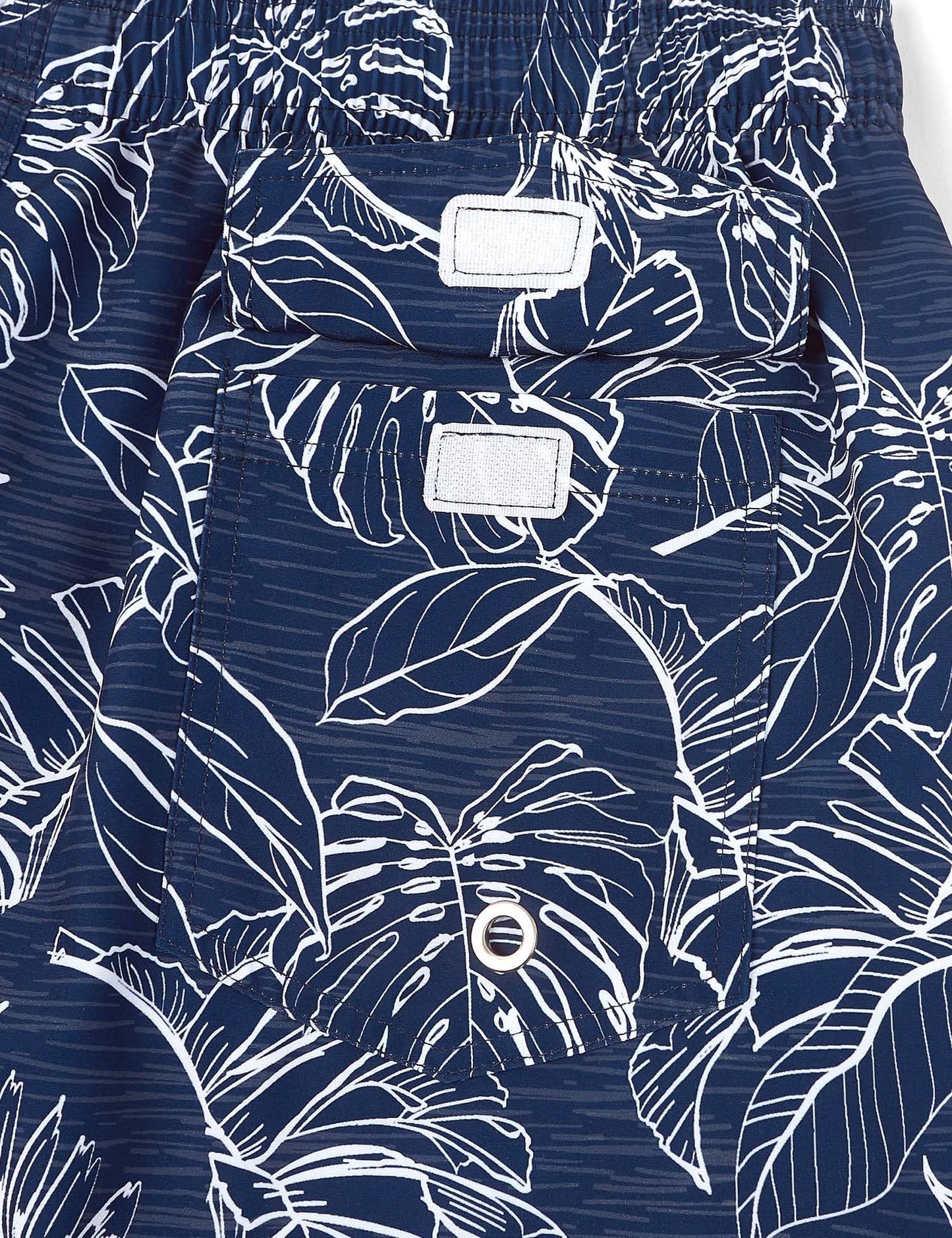 ELETOP Men's Swim Trunks Quick Dry Bathing Suit Swimming Board Shorts Mesh Lining Beach Swimwear Palm Leaf Blue XL