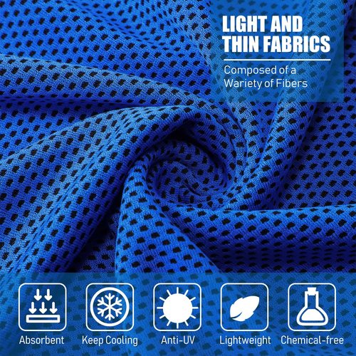 BBTO 100 Count Cooling Towel - Microfiber Cold Sports Sweat Rags Neck & Face Breathable Ice Chilly Towel for Gym Yoga Golf Workout Beach Accessories(Blue Gray,32 x 12 Inch)