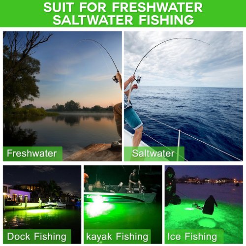 Green Underwater Fishing Light, 3 pcs / 5 pcs Deep Drop LED Waterproof Light Night Fishing Bait Lure Attractant Lamp 4.7in, 6.7in