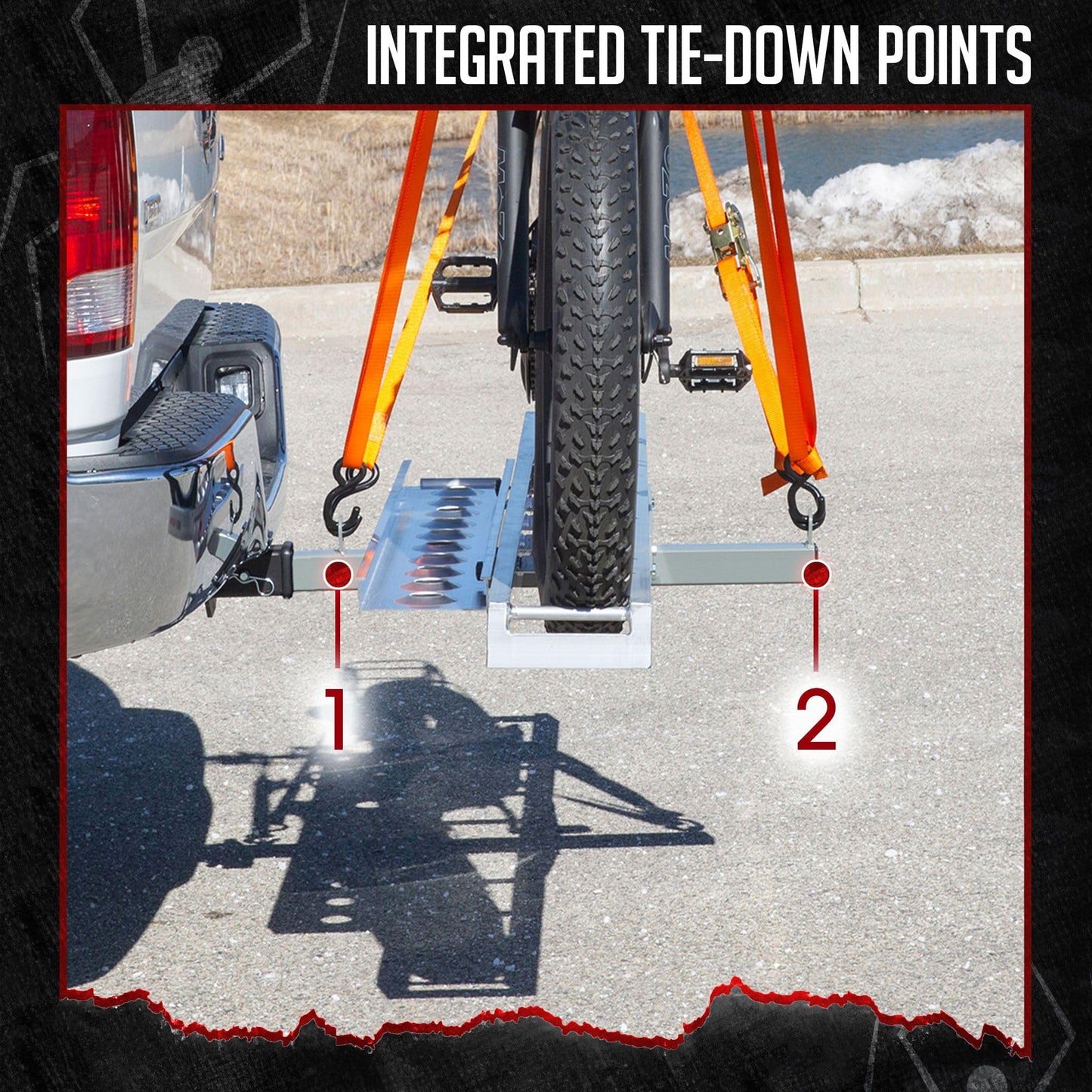 Black Widow eBike Rack with Ramp, 400 lb Cap, Fat Tire Bike Carrier