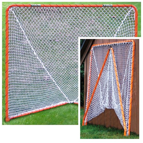 EZGoal Lacrosse Folding Goal, 6 x 6-Feet, Orange