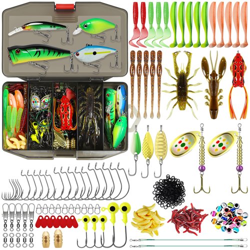 TRUSCEND Widely Used Fishing Bait Rigs Worth Every Penny, Selected Fishing Lures & Tackle Kit for Freshwater Fishing, Economic/Giftable/Premium Starter Fishing Gear Set Available