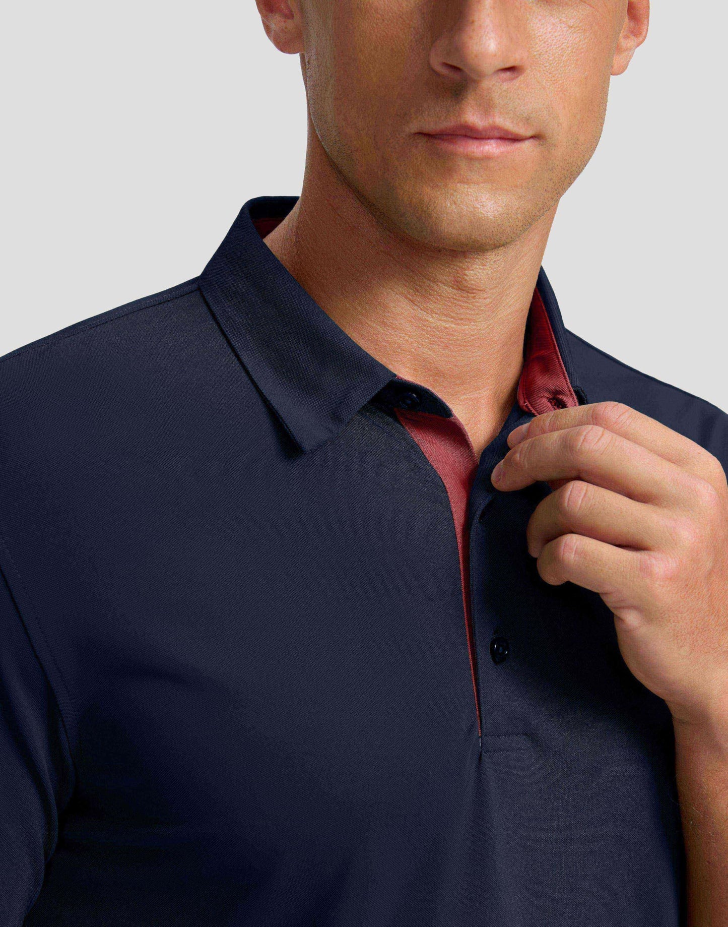 Men's Golf Shirts Dry Fit Moisture Wicking Performance Short Sleeve Collared Polo Shirts for Casual Tennis Bussiness (Navy, XXXL)