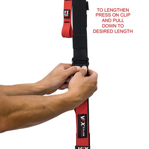 Valor Fitness Adjustable Bodyweight Suspension Strength Training Resistance Straps With Storage Bag - Portable VFX Full Body Home Gym Workout