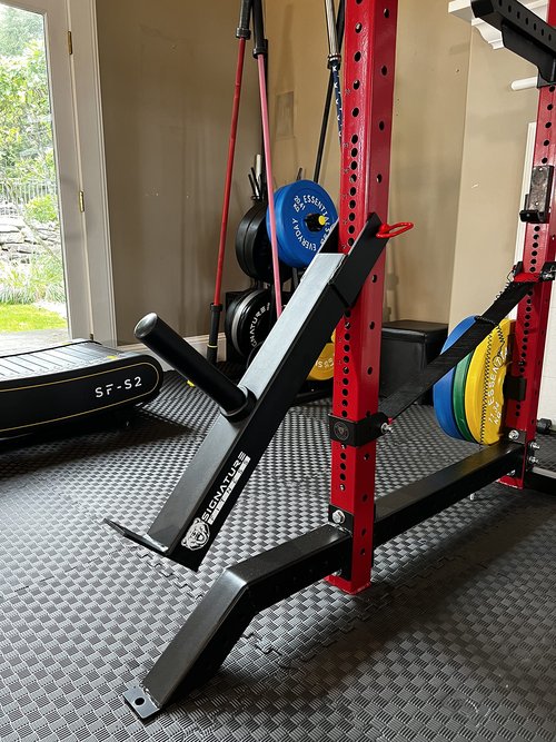 Signature Fitness SF-3 1,500 Pound Capacity 3??x 3??Power Cage Squat Rack, Includes J-Hooks and Safety Straps, Other Optional Accessories, Lever Arm