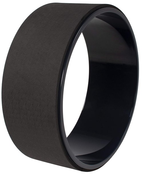 Fitvids Yoga Wheel for Stretching Yoga Prop Wheel, Comfortable Support for Yoga Poses and Backbends, Black
