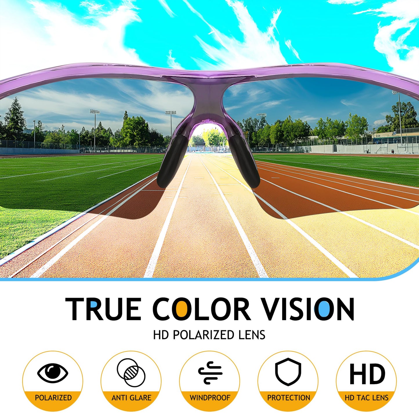 FEISEDY 2Pack Kids Teens Baseball Polarized Sunglasses Sports TR90 Frame Boys Girls Cycling B2454