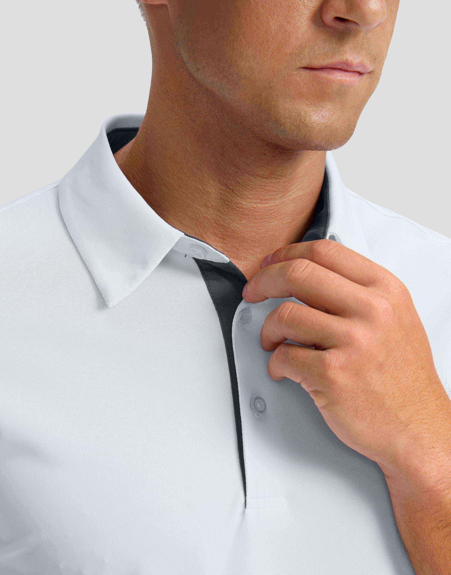 Men's Golf Shirts Dry Fit Moisture Wicking Performance Short Sleeve Collared Polo Shirts for Casual Tennis Bussiness (White, S)