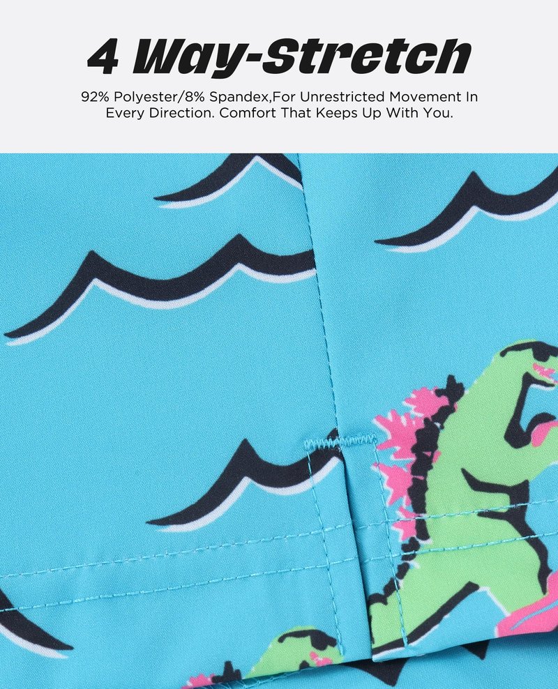 CoozySphere Mens 7 Inch Swim Trunks with Compression Liner and Zipped Pocket Quick Dry Board Shorts Bathing Suit for Beach