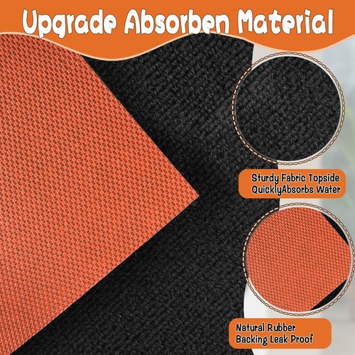 Under Washing Machine Mat, 63 x 36 Inches Large Non-Slip Waterproof Floor Washing Machine Mat Rubber Backing for Washer Dryer Fridge Refrigerator Floor Protection, Shock Absorbing Noise Reducing