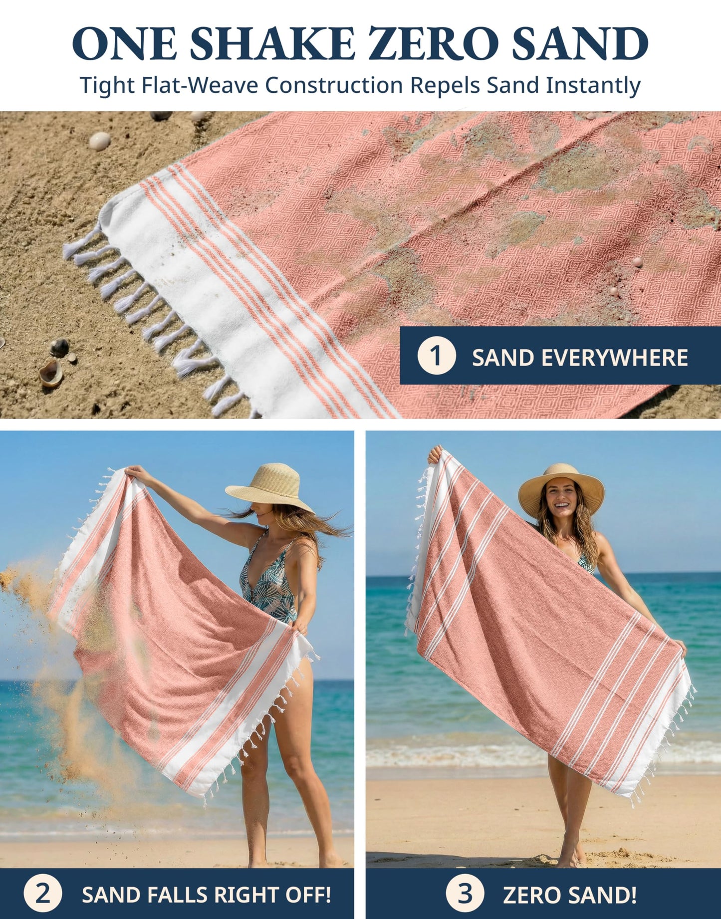 LANE LINEN Turkish Beach Towel, Oversized Beach Towel 39"x71", Lightweight Beach Essentials for Women, Large Pool Towel, Absorbent & Quick Dry, Sand Free Beach Towel - Bird of Paradise