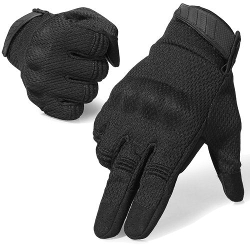 AXBXCX Tactical Gloves for Men Breathable Flexible Touch Screen Full Finger Gloves for Airsoft Paintball Motorcycle Cycling Camping Black L