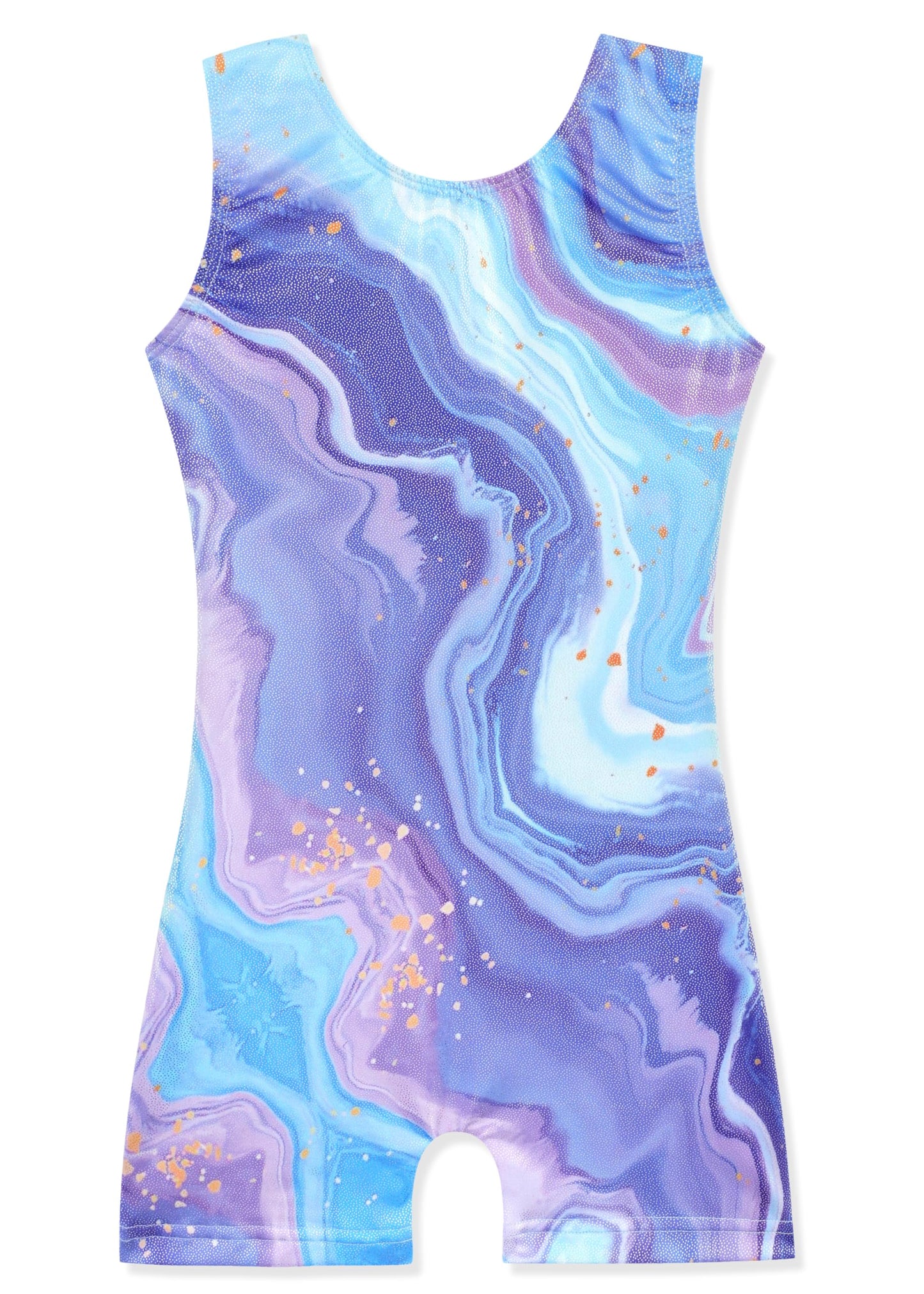 HOZIY Gymnastics Leotards for Girls Size 10-12 Glitter Sparkly Biketards Dance Tumbling Outfits Shiny Purple Blue Gold Marble Print