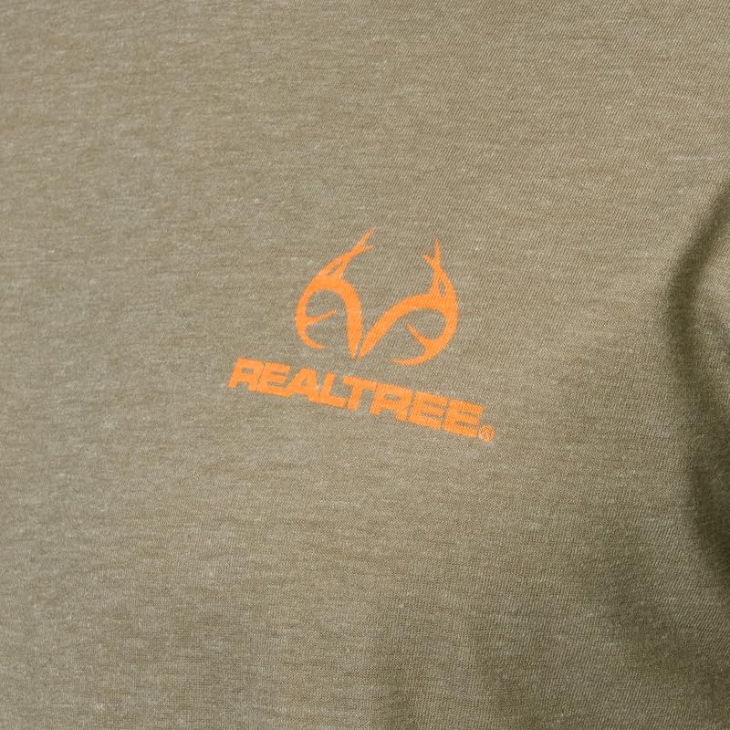 Realtree Men's Short Sleeve Graphic Performance Tee - Moisture-Wicking Lightweight Outdoor T-Shirt, Bungee Cord/Outdoor Tail