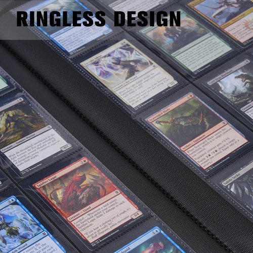 MORABTO Card Binder 16 Pocket,Trading Card Binder Holds up to 1408 Cards with 44 Sleeves,Zipper Card Holder Album Compatible with TCG/Sports Cards Black