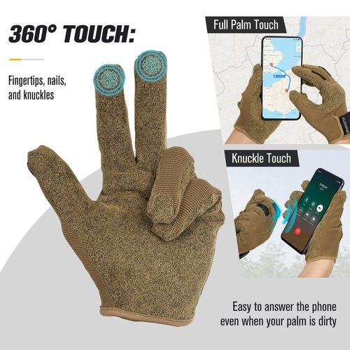 eLusefor Advanced Tactile Shooting Glove: Patented Wrap-Fingers Design, 360° Touchscreen Freedom, Customizable Badge