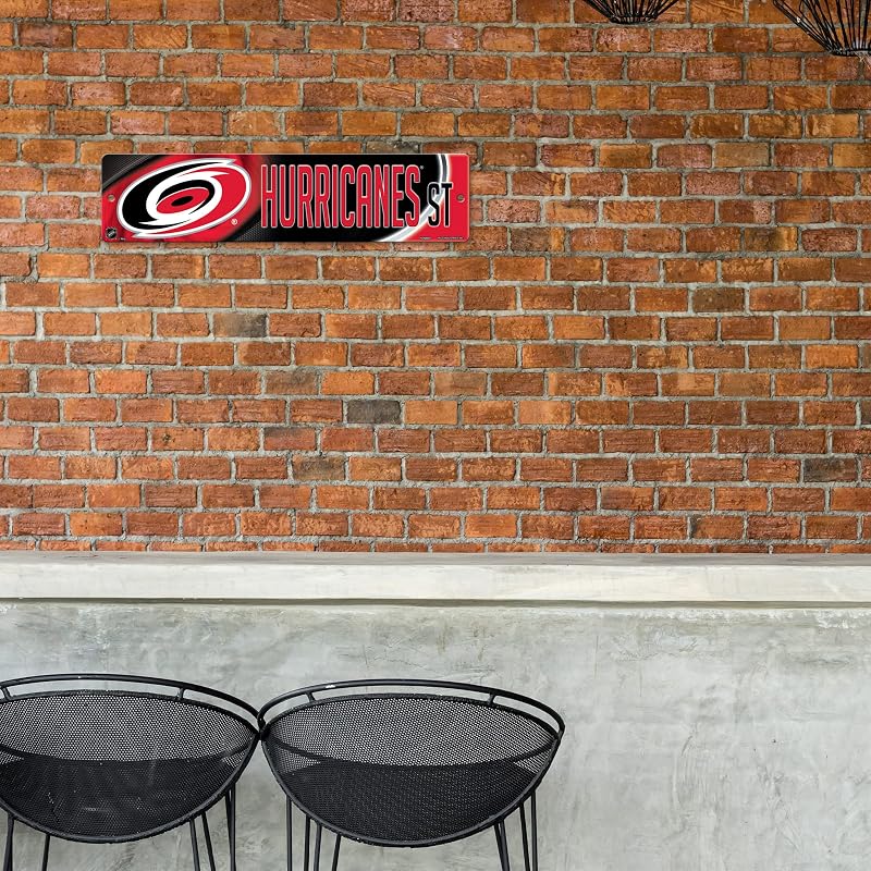 NHL Rico Hurricanes Blue 4x16 Plastic Street Sign - Officially Licensed