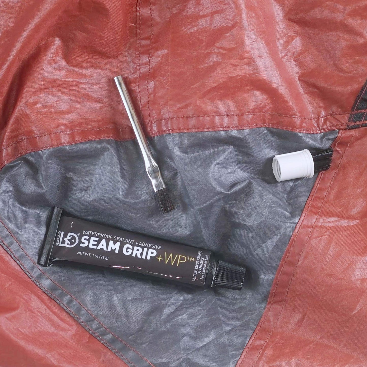 GEAR AID Seam Grip FC Fast Cure Sealant for Nylon and Polyester Tents, Tarps, Awnings, Clear, 2 oz Seam Grip WP Waterproof Sealant and Adhesive for Tents and Outdoor Fabric, Clear, 1 oz