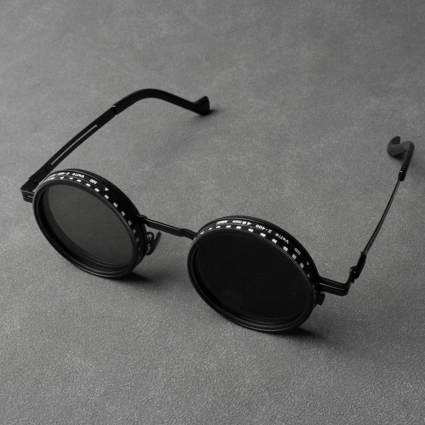 Adjustable Tint Sunglasses, 1-9 Gears Steampunk Retro Metal Round Polarized Glasses with ND Filter Lenses
