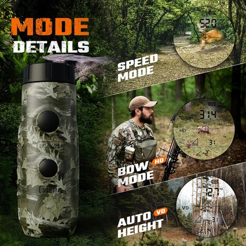 ACPOTEL Precision Hunting Range Finder, ±0.5yd Accuracy, 1000Yd Range, 6X Magnification, Rain & Fog Mode, 0.3s Instant Measurement | Lightweight Laser Range Finder for Hunting & Durable