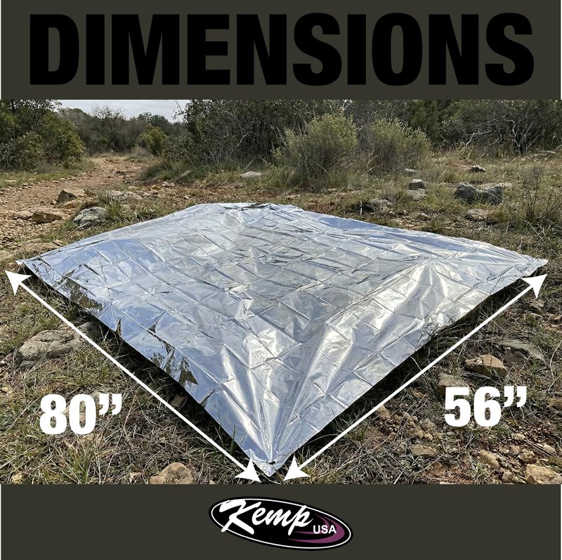 Kemp USA Emergency Mylar Blanket Pack of 25 Lightweight Thermal Reflective Survival Blanket First Aid Disaster Preparedness Camping Vehicle Bug Out Bag Emergency Supply Gear