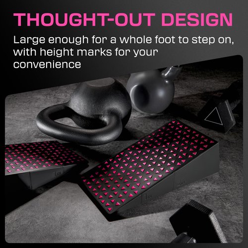 Squat Wedge Block Pair - Non Slip Squat Wedges & Ramp for Exercise, Home Gym, Weight Lifting & Yoga - Calf Stretcher Slant Board to Elevate Heels, Improve Ankle Mobility, Backpack Included for Storage