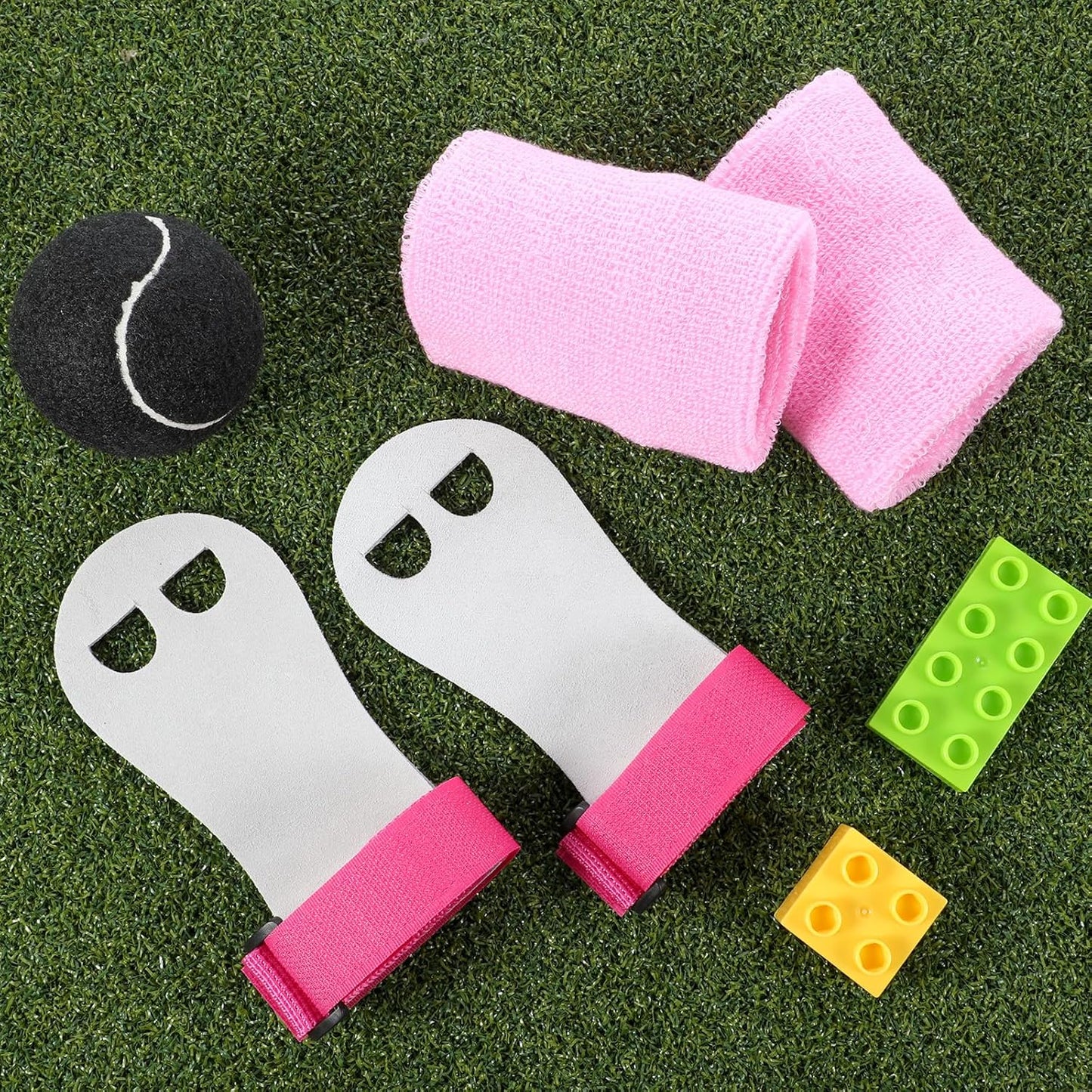 2 Gymnastics Grips Wristbands Sets, Gymnastic Hand Grips Gymnastic Bar Palm Protection & Wrist Support Sports Accessories for Kids Youth Gymnastic Hand Grips for Workout Exercise