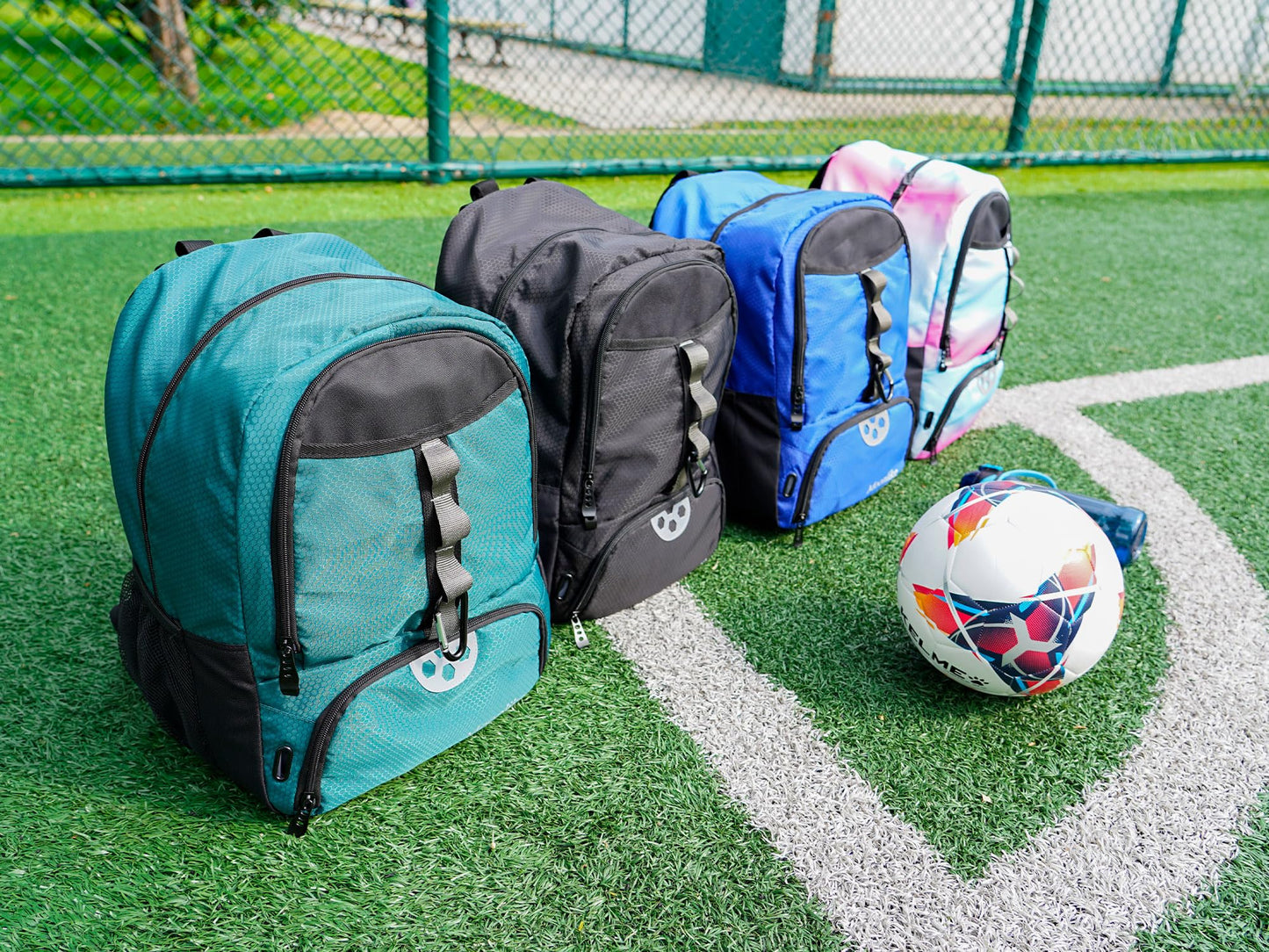 Moonlike Youth Soccer Bag, Soccer Backpack for Football Volleyball Basketball, Backpack with Ball Compartment and Ball Holder (Green)