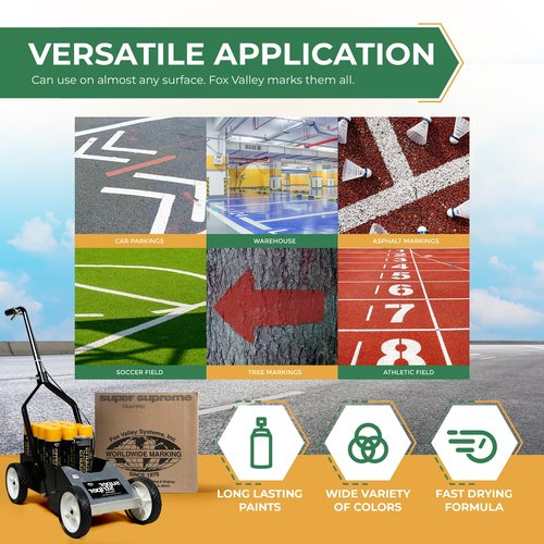 Fox Valley Traffic Super Striping Line Marking Machine, Parking Lot Striping Machine - Paint Striper, High-Efficiency Line Striping Machine, Line Striper Equipment, Easy-Use Line Painting Machine
