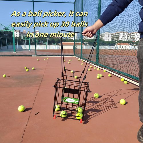 Airhercs Tennis Balls Hopper Or Pickleball Hopper,79 Tennis Capacity Or 50 Picklel Capacity,Also As Ball Picker,Easy to Pick Up 30 Tennis Or Pickle in 1 Minute, Easily Placed in The Trunk of A Car