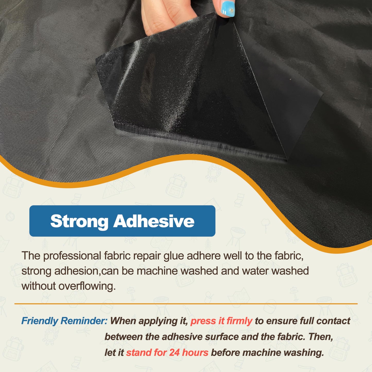 KING MOUNTAIN Self Adhesive Nylon Fabric Repair Patch, 5×8 Inches 8 Pcs, Quick Down Jacket Repair Patch, Waterproof Outdoor Gear Patch Kit for Tent,Backpacks,Umbrella, Gloves(Army Green)