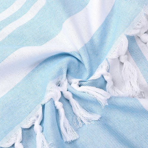 Peryiter 2 Pcs Oversized Turkish Beach Towels 36"x71" Cotton Quick Dry Sand Free Multi Colors Lightweight Sandproof Turkish Towels Travel Camping Accessories (Jade Lime Sky Blue)