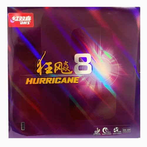 BestParts DHS Hurricane 8 Table Tennis Rubber Sheet Ping Pong Rubber Sponge Thickness 2.2mm,Hardness 39 Degree,Red or Black (Red)