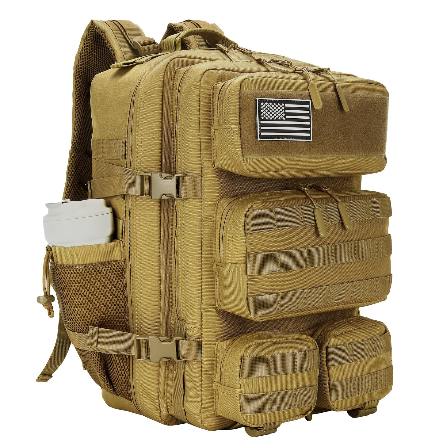 MoonWang 55L Tactical Backpack Heavy Duty Military Rucksack Molle Backpack 3 Day Assault Pack for Work Outdoors