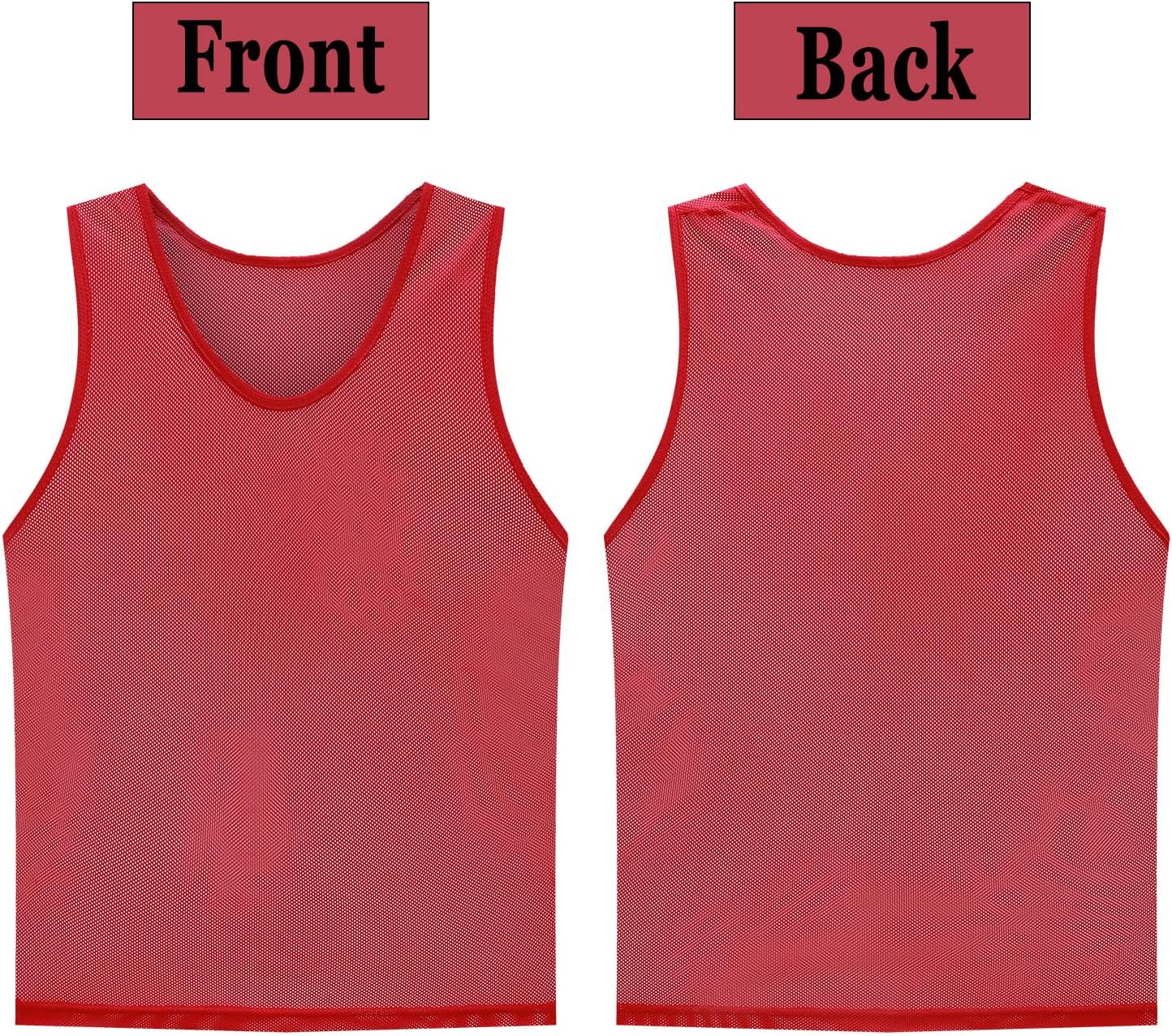 12 Pack Scrimmage Vest/Team Training Jerseys/Sports Pinnies/Practice Jerseys/Soccer Bibs with Carry Bag