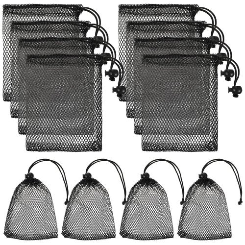 QFGasre 10PCS Small Mesh Bags Drawstring Bags with Cord Lock Mini Nylon Net Bag Small Gym Bag for Basketball Volleyball Football Golf Stuff Balls