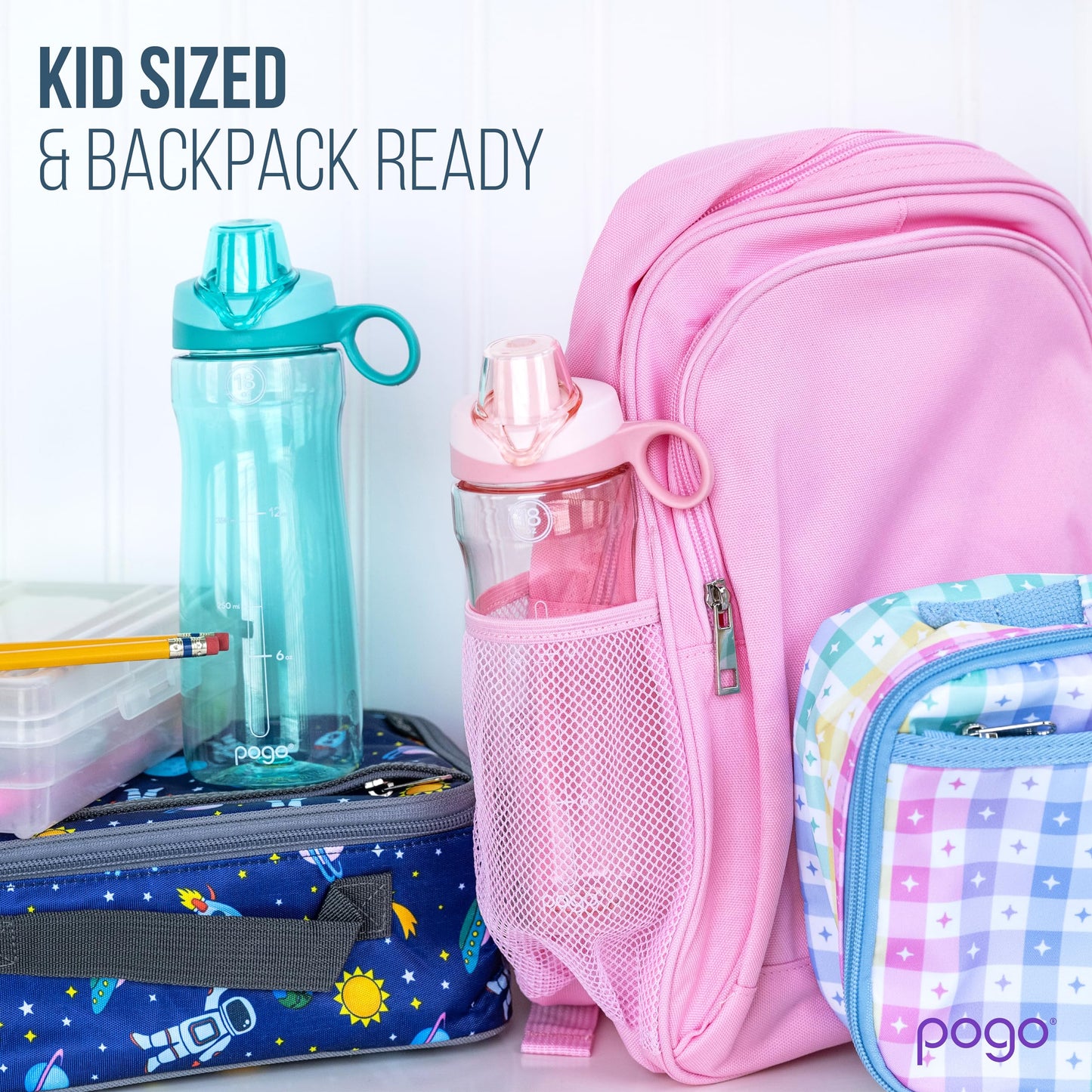 Pogo BPA-Free Plastic Water Bottle with Chug Lid, 18 Oz, Purple