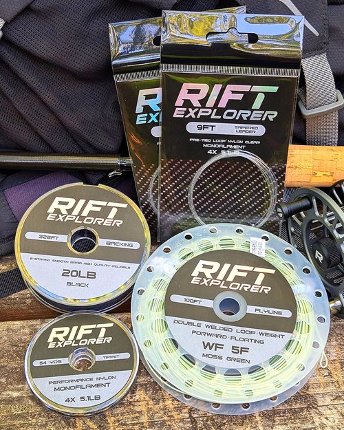 RIFT Explorer WF Fly Fishing Line Kit Dual Welded Loops 3 5WT Fly Fishing Line Pre-Tied Leader Braided Backing Tippet Fish Line