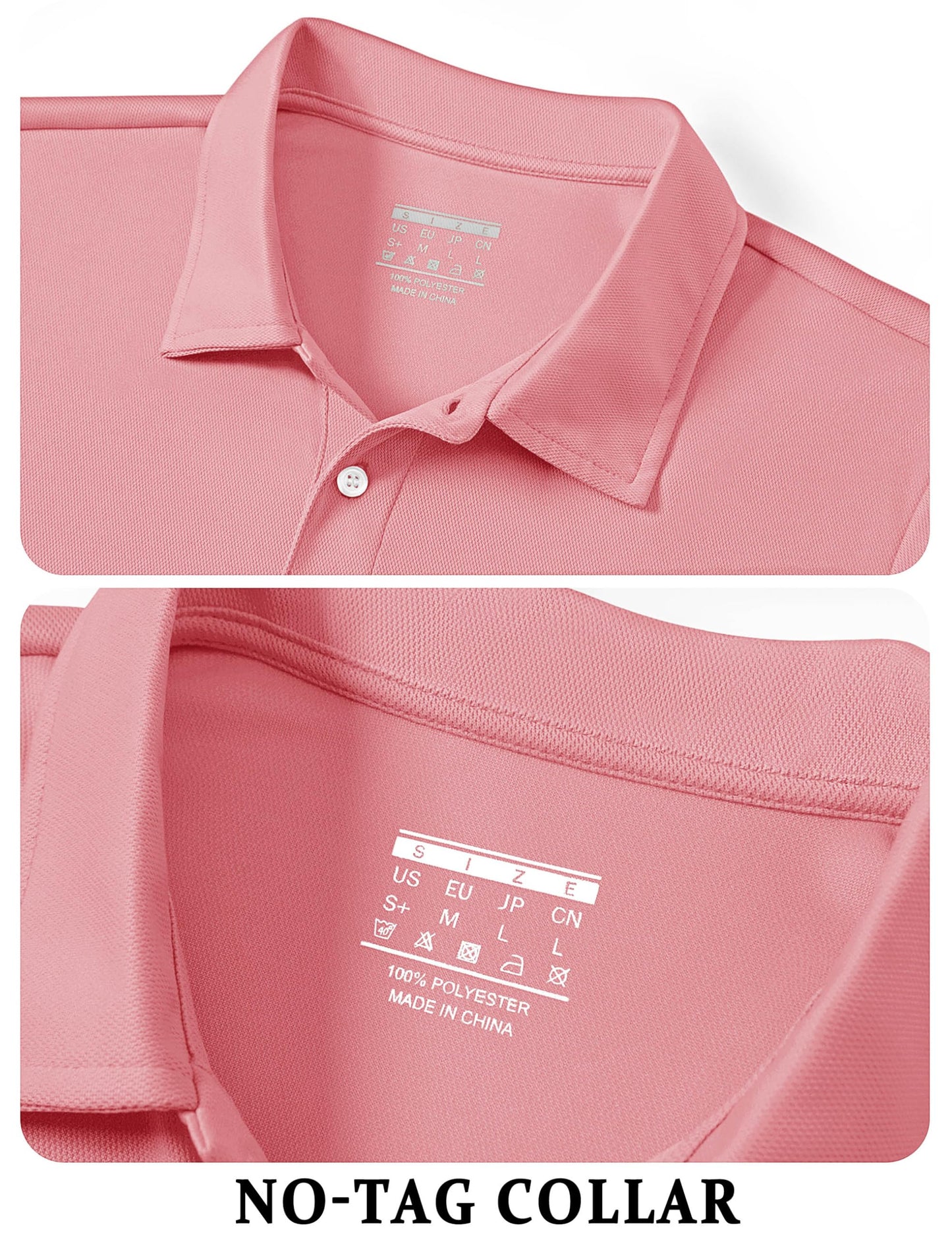 TACVASEN Mens Golf Shirt Dry Fit Mens Polo Shirts Short Sleeve Performance Golf Polos for Men with Collar Work Shirts Dark Pink, M