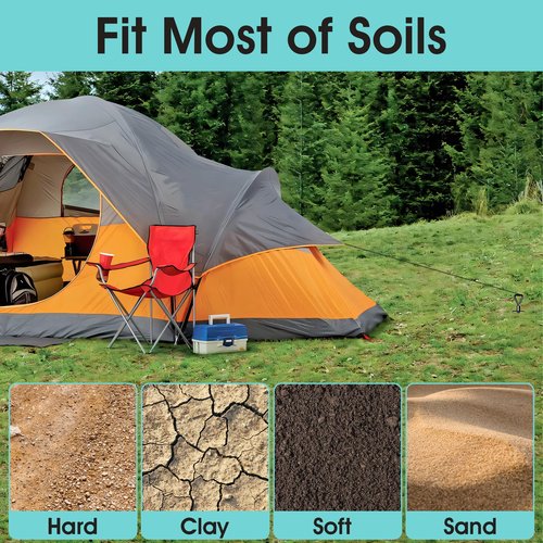 Ground Anchors Screw in Payivsve, Heavy Duty Ground Trampoline Stakes High Wind Tent Stakes for Tent, Trampoline, Gazebo, Carport, Trap Anchor, Canopies, Swing Set(Black-4x15)