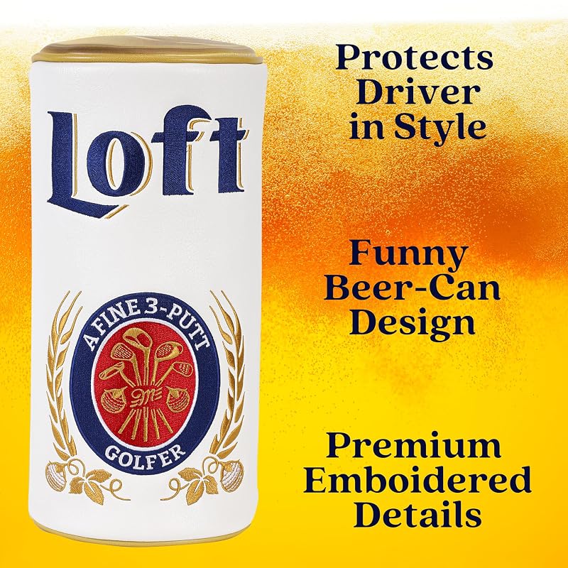 Beer Can Barrel Driver Headcover - Funny Golf Accessory for 460cc Drivers