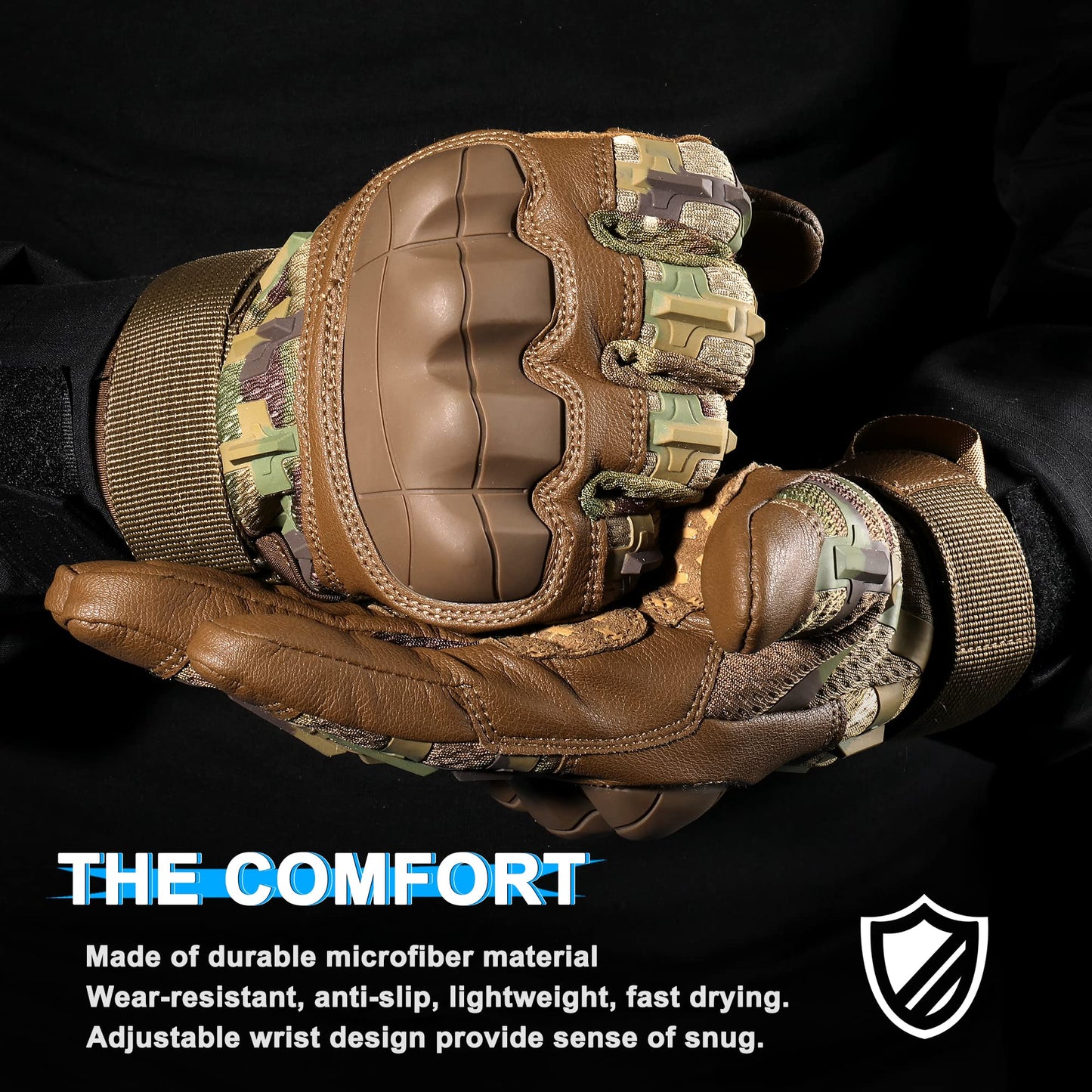 AXBXCX Touchscreen Full Finger Gloves for Men, Padded Outdoor Gloves Patterned Large