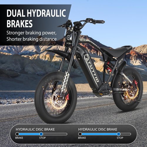 koonkex TUTTIO ICT Electric-Bike for Adults Age 16+, Peak 4000W-60V-25AH Electric-Dirt-Bike, 43-49MPH, 20" Fat-Tire-Electric-Motorcycle, Full Suspension E-Bike for Off-Road Mountain Snow