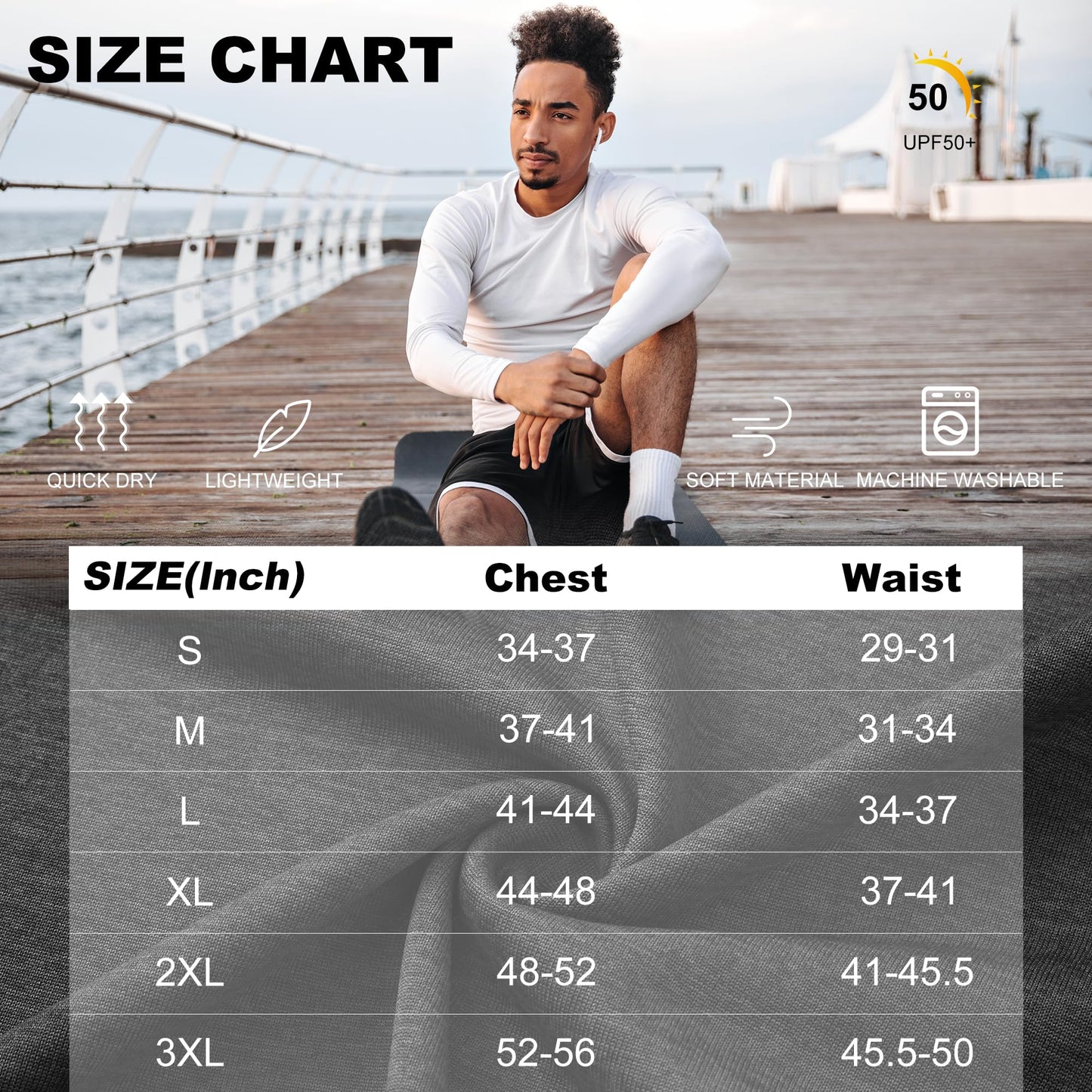 MLYENX 5 Pack Long Sleeve Shirts for Men UPF 50+ UV Sun Protection Quick Dry Moisture Wicking Workout Tee Shirts XL