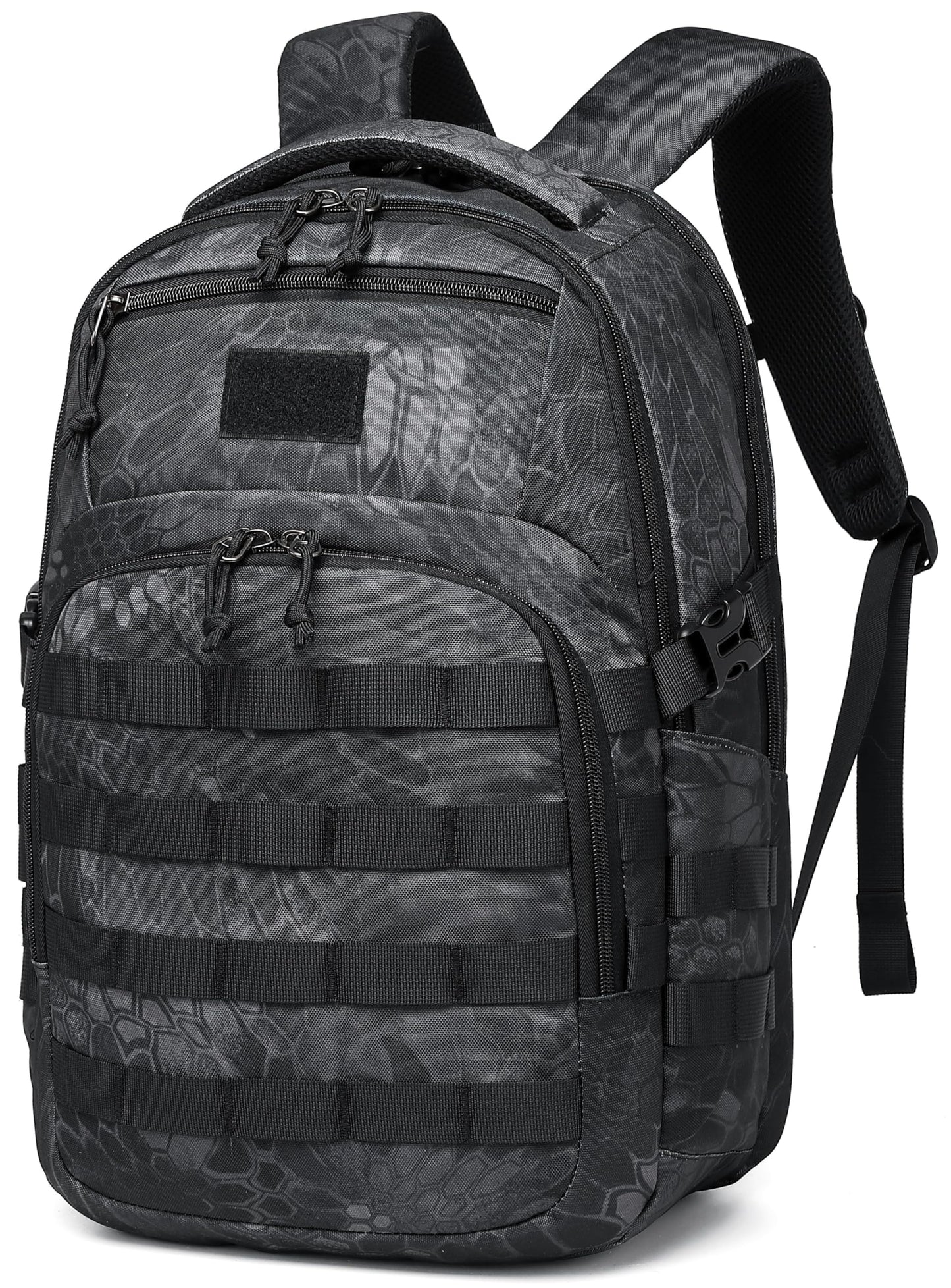 Wotony Military tactical backpack, backpack for men black small tactical assault bag (Python Black, 20 inch)