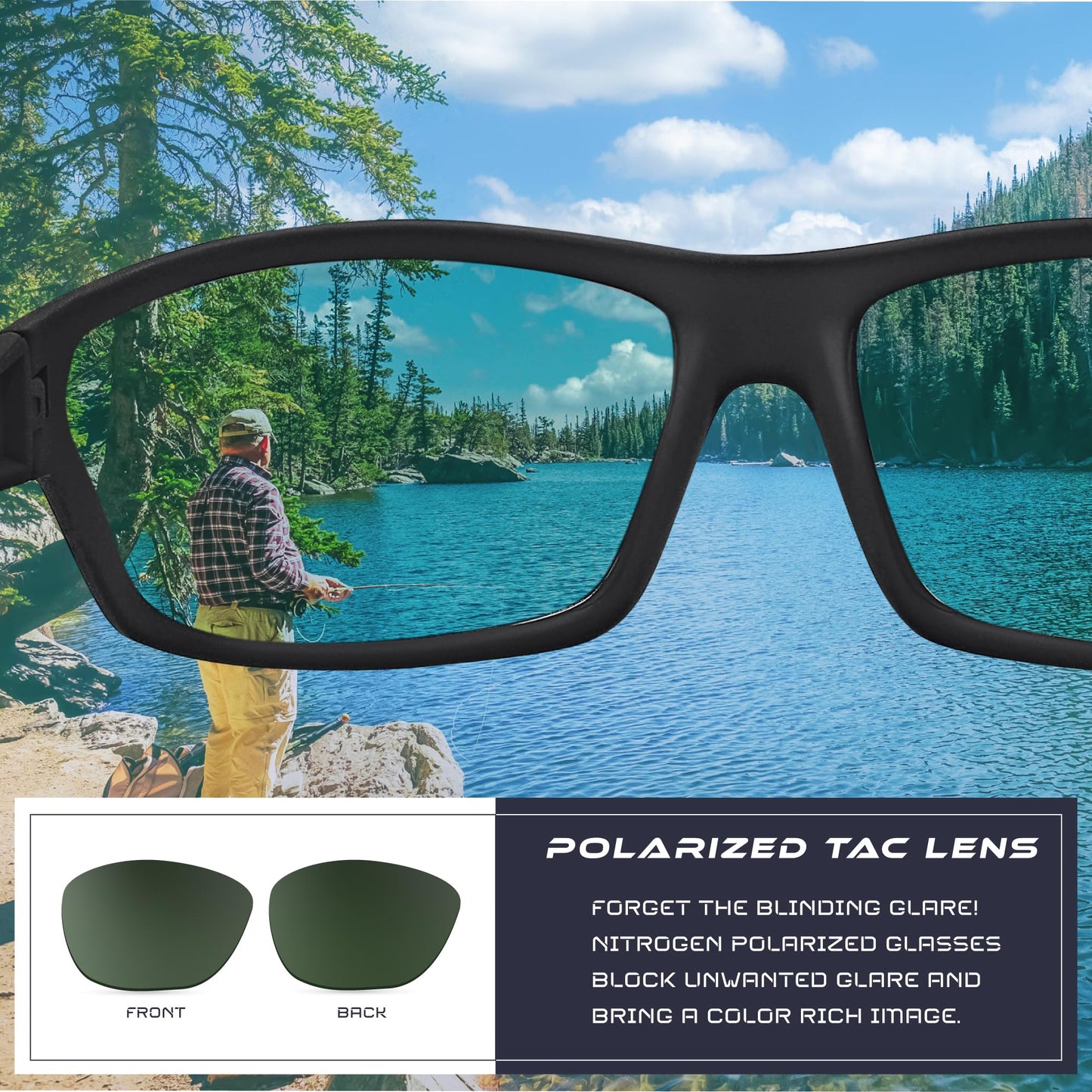 Nitrogen Polarized Wrap Around Sport Sunglasses for Men Women UV400 Driving Fishing Running Sun Glasses